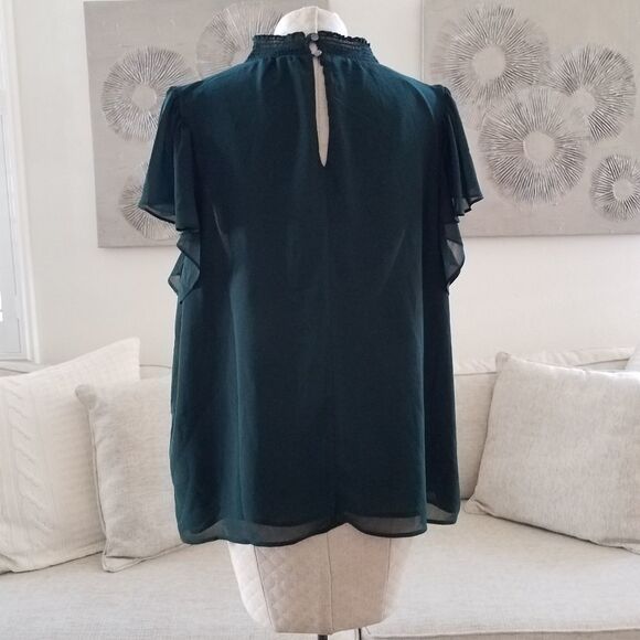 1.STATE Keyhole Flutter Sleeve Blouse sz1X - Picture 6 of 8